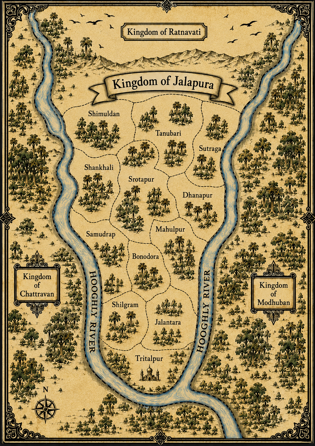 Official map of the Kingdom of Jalapura from The Jungle's Veil